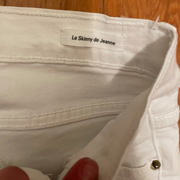 FRAME WHITE DENIM JEANS WOMEN WHITE DISTRESSED HEMMED 25 SHREDDED HOLES - Picture 10 of 14